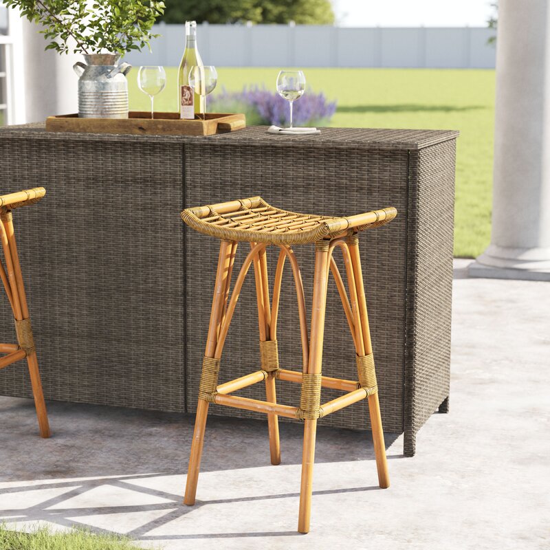 Alvah Wickerrattan Backless Bar And Counter Stool And Reviews Birch Lane